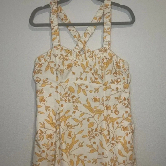 Anthropologie Maeve Womens Sweetheart Mini Floral Dress Orange And White Small - Picture 11 of 13